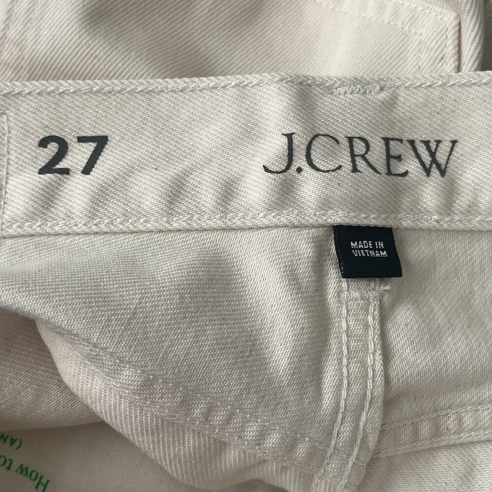 J. Crew Kickout Jeans Size 27 '84 Relaxed Ecru Wash 100% Cotton Raw Hem CH686 - Picture 11 of 16